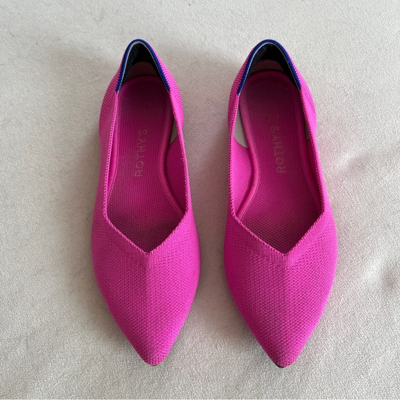 Rothy’s the Point Flats Dragonfruit Pink Size 7.5 Womens Washable - Picture 5 of 6